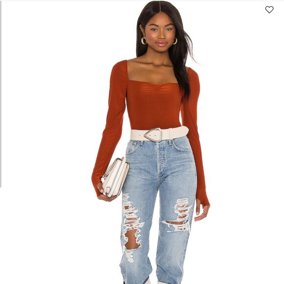 NWT We Are HAH Don't Be Square Long Sleeve Bodysuit Bronze Size Medium - Picture 5 of 15